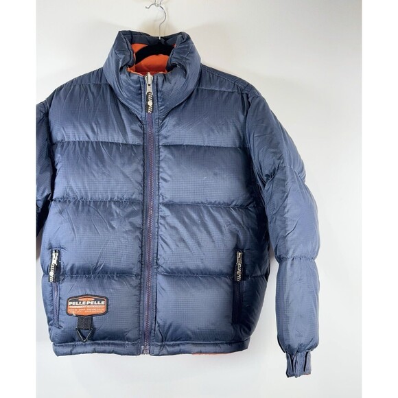 Reversible Down Jacket with Racing Patch by Mark Buchanan, 90s-00s Pelle Pelle - Picture 4 of 15